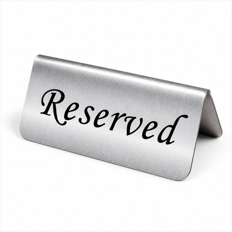 Silver Reserved Table Sign Bulk