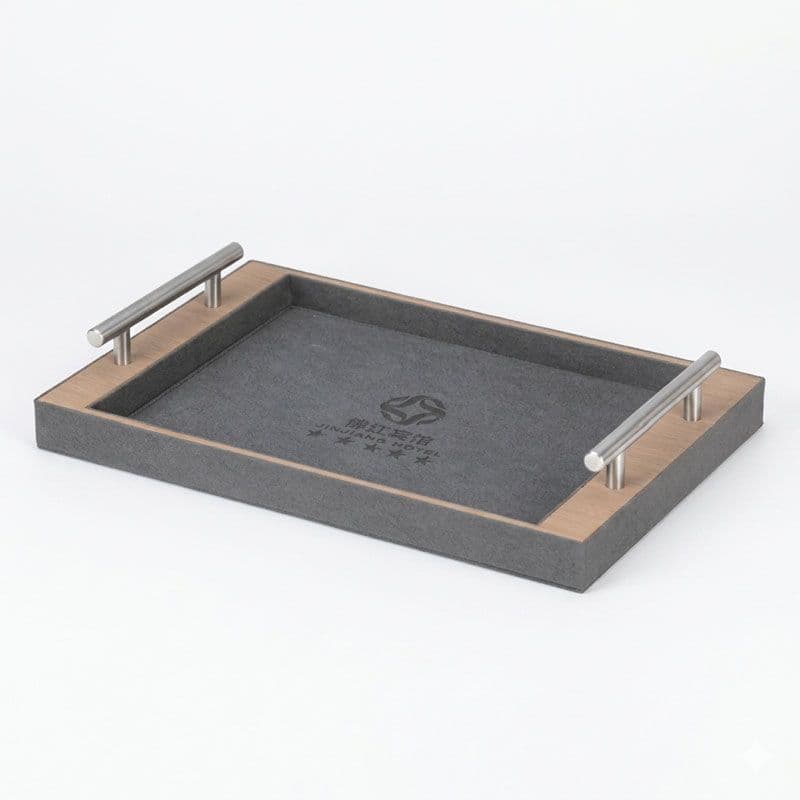 Serving Tray with Stainless Steel Handle
