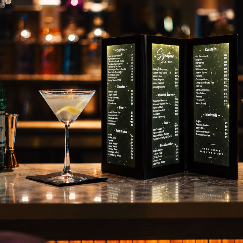 Custom cocktail, wine and drink menu covers
