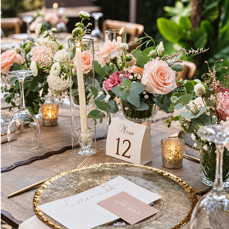 Tabletop signs and displays for hotel events